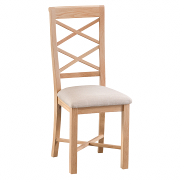 Stanhope Double Cross Back Chair with Fabric Seat